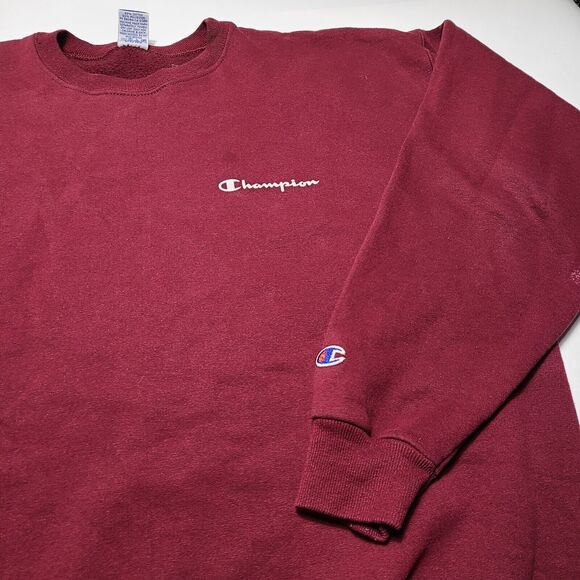 Vintage Champion Crewneck Sweatshirt Men’s Size Large - Maroon Red - Picture 2 of 8